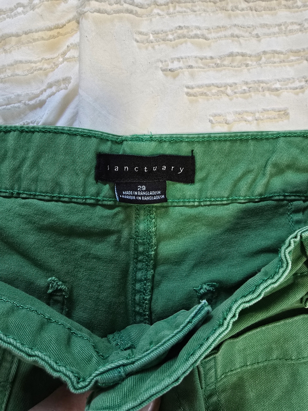 Sanctuary Green Chino Shorts Size 29 Casual Summer Patch Pocket Shorts - Picture 3 of 3